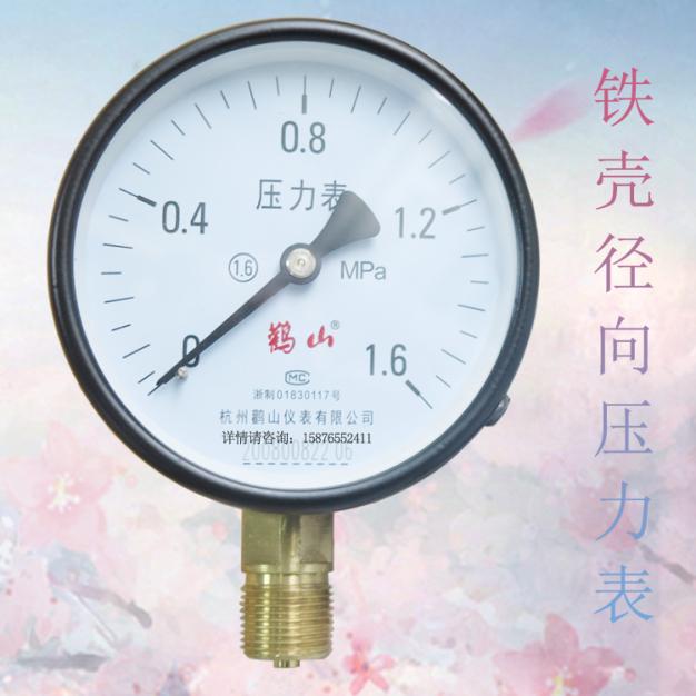 Y-100量程0-1.6Mpa 鐵殼徑向壓力表